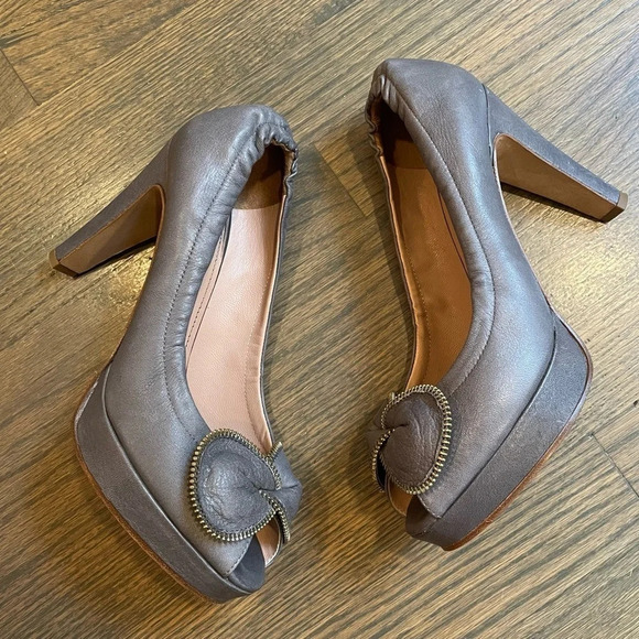 CHLOE See by Chloé Zipper Leather Bow Accents Pumps EU 40 - Picture 15 of 15